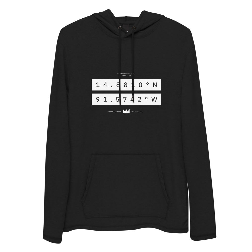 Guatemala Coordinates • Unisex Lightweight Hoodie